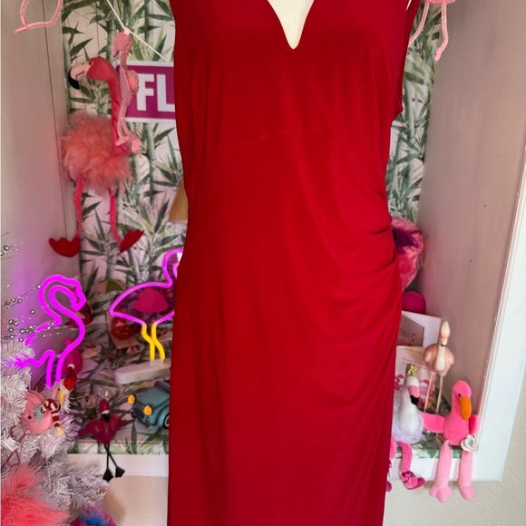Elegant Red Sleeveless Dress Ralph Lauren wrap dress - Picture 1 of 7